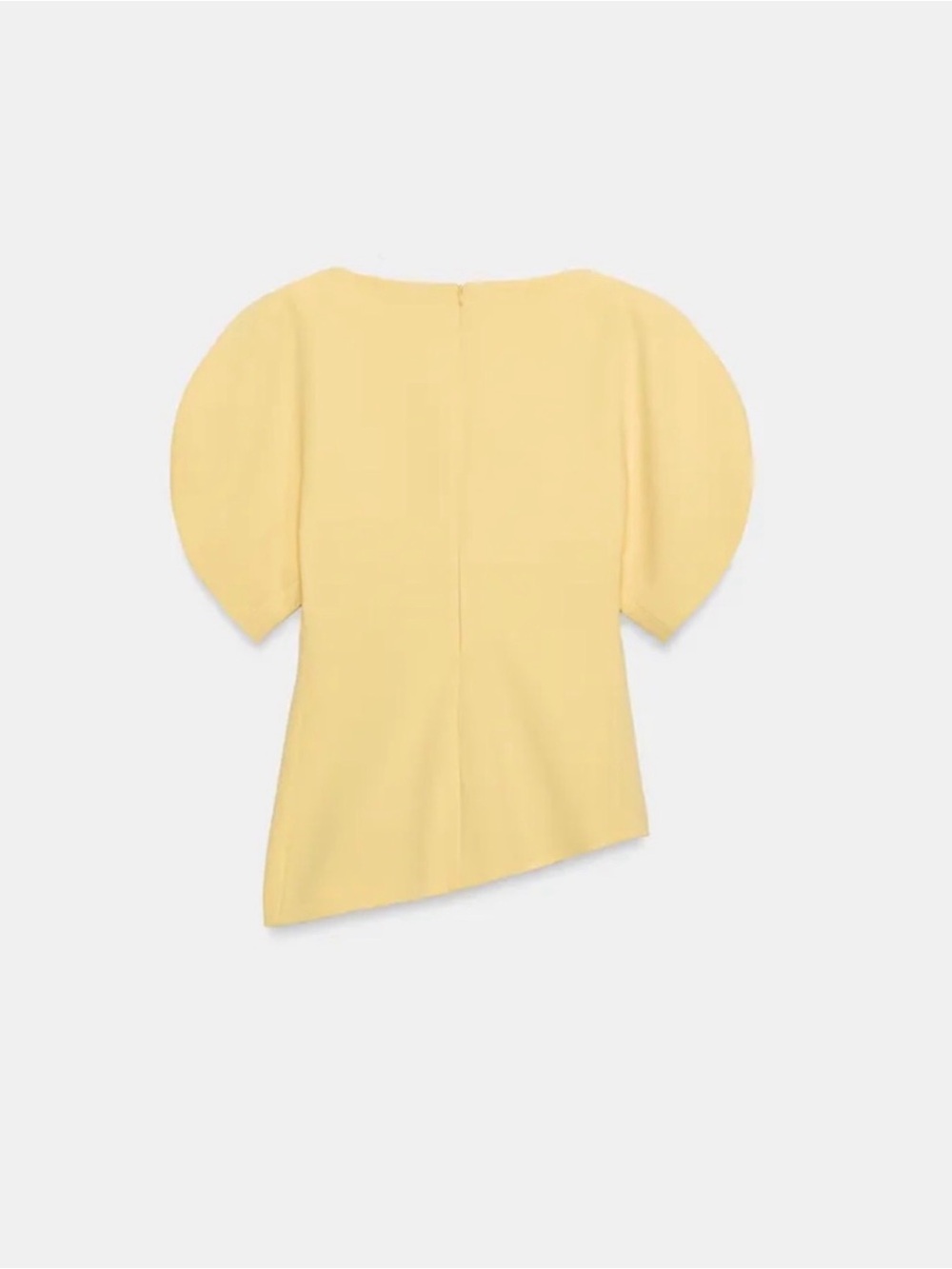 Zara Pale Yellow Puff-Sleeve Women's Top - Picture 5 of 6